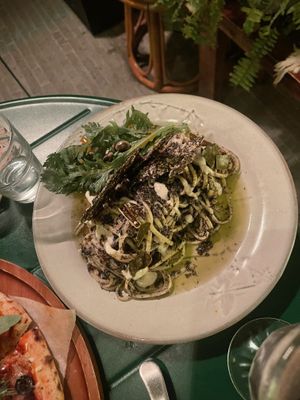 Seaweed pesto pastaa  at HOME Bistro and Cafe in Busan