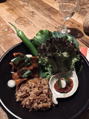 Beat the Meat with Bean... ❤️ i was so excited and it is still exciting ! If you have a friends who is still eating meat and wonder about Vegan! This is the right way ❤️ Ve at HOME Bistro and Cafe in Busan