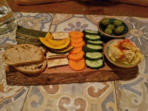 Hummus plate at HOME Bistro and Cafe in Busan