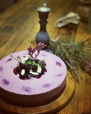 Bluberry vegan raw cheesecake 🍰🍰 at HOME Bistro and Cafe in Busan