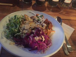 Bean meat with rice. Spicy n nice.  at HOME Bistro and Cafe in Busan