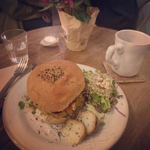 Forest burger  at HOME Bistro and Cafe in Busan