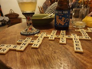 Fantastic cider! I brought a game to play while eating and drinking alone. It felt so cozy! at HOME Bistro and Cafe in Busan