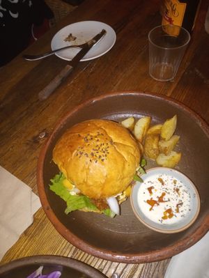 Beyond Burger with homemade cheese at HOME Bistro and Cafe in Busan