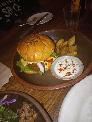 Beyond Burger w/homemade cheese at HOME Bistro and Cafe in Busan