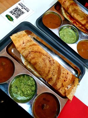 Tastes like heaven. What a dosa. We tried Mysor Masala Dosa, and the flavor was amazing. 
Staff was amazing, very very friendly. at Dosa & More - Spice Village in Berlin