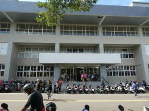 Public Market front view at Zhulian Public Market - A-Cheng Vegetarian Hall  in Hsinchu