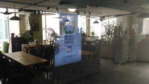 The restaurant form outside at Beijing Vegan Hut in Beijing