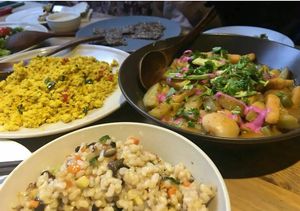 turmeric tofu, morocco stew with brown rice at Beijing Vegan Hut in Beijing