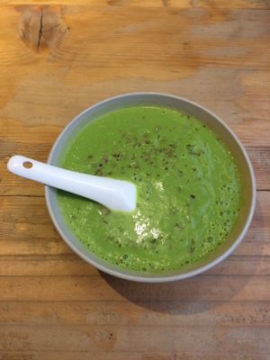 Broccoli Avocado Soup at Beijing Vegan Hut in Beijing
