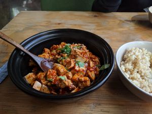 Spicy tofu at Beijing Vegan Hut in Beijing