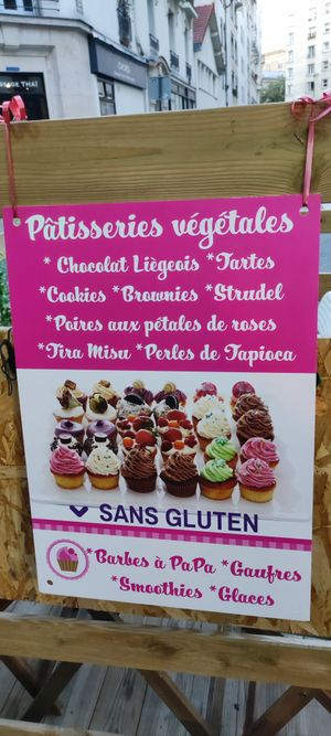 Vegan pastries for tea time also barbapapa ! at Mon Resto Sans Gluten in Paris