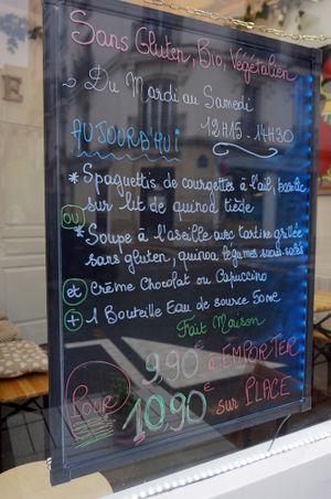 Menu Example at Mon Resto Sans Gluten in Paris