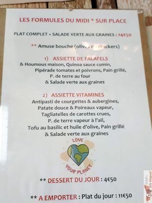 Menu each week at Mon Resto Sans Gluten in Paris
