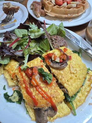 CrossFit Omelette vegan option (Just Egg), Beyond breakfast sausage side  at Turning Point in Westfield