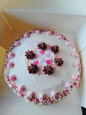 Birthday Cake with girly sweet details! at Sweets by Pepper in Geneva