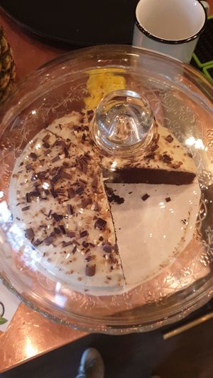 Gluten-free chocolate cake with salted caramel frosting at Sweets by Pepper in Geneva