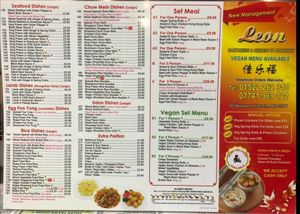 Menu page 2 at Leon Cantonese & Chinese Takeaway in Lincoln