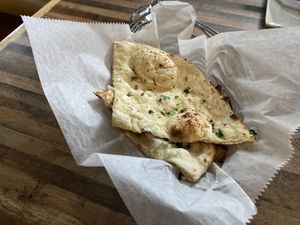 Garlic Naan (ask for no butter to make it vegan)  at JaxSpice in Jacksonville Beach