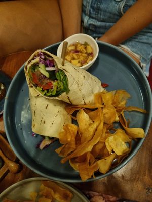 Pulled jackfruit wrap at Kafe in Ubud
