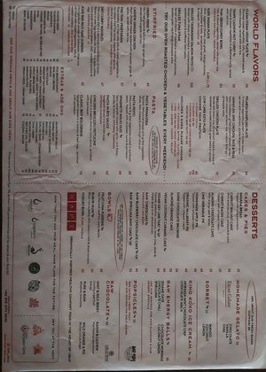 Menu at Kafe in Ubud