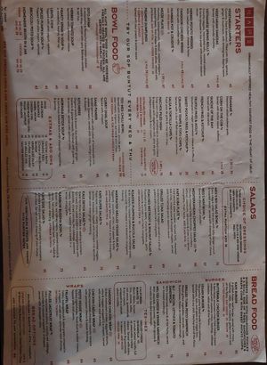 Menu at Kafe in Ubud