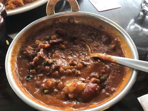 Black bean and lentil curry (vegan) at Radha's in Te Anau