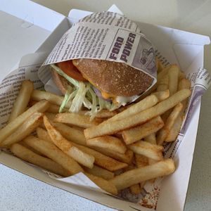 Chicken burger combo at Niko's Kitchen in Dulwich Hill