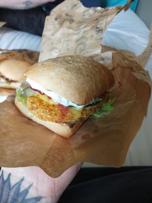 Pink Edgy burger at Swing Kitchen - Rosenthalerstraße in Berlin