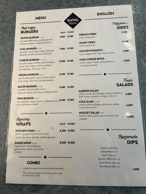 Menu  at Swing Kitchen - Rosenthalerstraße in Berlin
