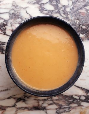 Celeriac - Sun-dried tomato Soup at Beauclair in Brussels