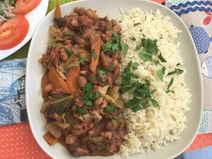 Vegan feijoada at Cantinho da Regina in Sesimbra