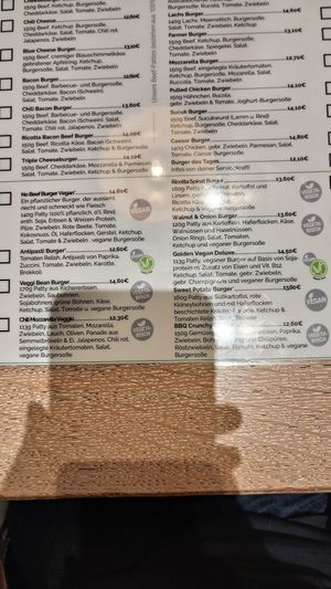 Menu at Leo's Juice and Burger in Luebeck