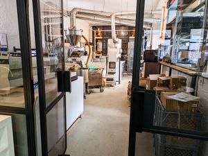 The coffee-roasting area of The Visit Coffee Roastery at The Visit Coffee Roastery in Berlin