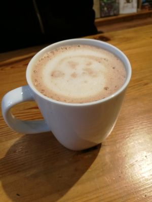Hot Chocolate at Antiquity Plant-based Cafe @ The Timetravellers Bookshop in Skibbereen