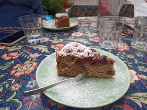 Swedish cherry cake at Antiquity Plant-based Cafe @ The Timetravellers Bookshop in Skibbereen