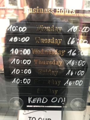 Opening hours  at Antiquity Plant-based Cafe @ The Timetravellers Bookshop in Skibbereen