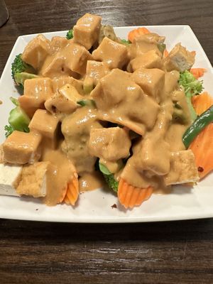 Peanut Lovers with tofu  at Thai Time in Vancouver
