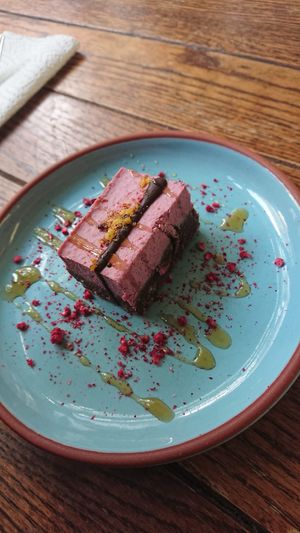 raspberry (how cute is that served)  at Little Plant Pantry in Amsterdam