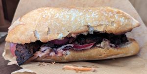 seitan sandwich at Little Plant Pantry in Amsterdam