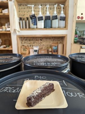 almond chocolate bar at Little Plant Pantry in Amsterdam