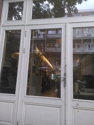 View from outside in at Little Plant Pantry in Amsterdam