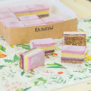 Rainbow vegan & gluten-free treat at Little Plant Pantry in Amsterdam