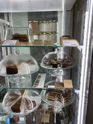 Cakes and other prepared foods at Little Plant Pantry in Amsterdam