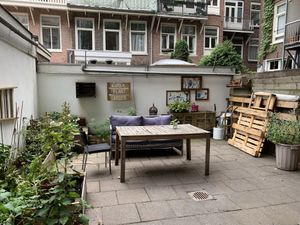 Garden seating at Little Plant Pantry in Amsterdam