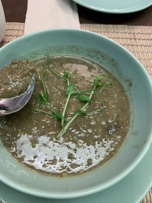 Lentil soup.  Yummy at Little Plant Pantry in Amsterdam