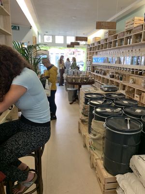 Pantry area.  Zero waste at Little Plant Pantry in Amsterdam
