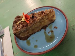Apple crumble at Little Plant Pantry in Amsterdam