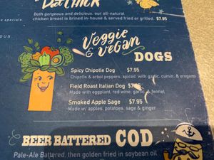 Their veggie dog section at Dat Dog in New Orleans