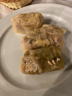 Stuffed cabbage leaves  at Oda's Garden in Tirana